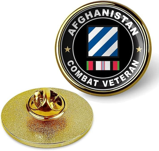 Afghanistan Combat Veteran Tie Suit Shirt Lapel Pin - Gold