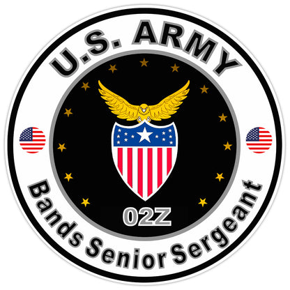 US Army Bands Senior Sergeant Bumper Sticker Military Soldier Decal 5"