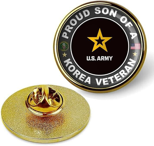 Proud Son Of A Korea Veteran Tie Suit Shirt Lapel Pin - Gold