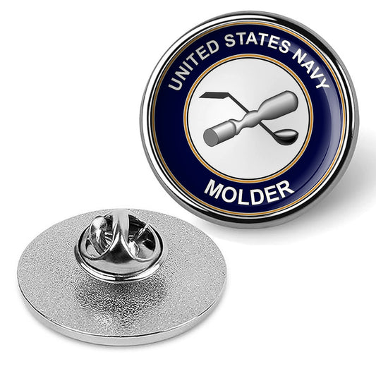 U.S. Navy Molder Tie Tac, Hat Pin, Military Emblem Lapel Pin -Silver