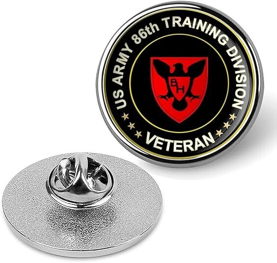 US Army 86th Training Division Veteran Tie Suit Shirt Lapel Pin - Silver