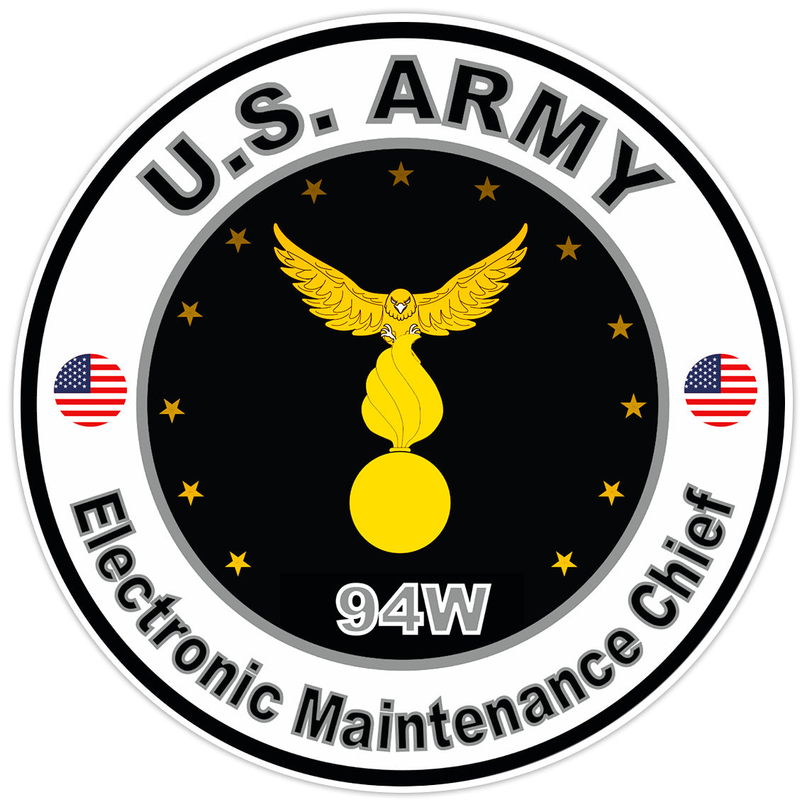 US Army Electronic Maintenance Chief Bumper Sticker Military Soldier Decal 5"