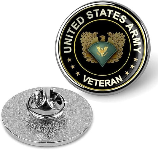 United States Army Veteran Lapel Pin Veteran Tie Suit Shirt Pinback-Silver