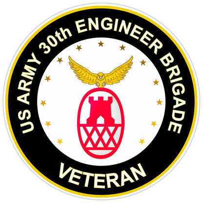 US Army 30th Engineer Brigade Veteran Bumper Sticker Military Vinyl Decal 5"