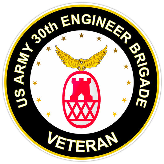 US Army 30th Engineer Brigade Veteran Bumper Sticker Military Vinyl Decal 5"