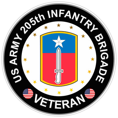 US Army 205th Infantry Brigade Veteran Bumper Sticker Military Vinyl Decal 5"