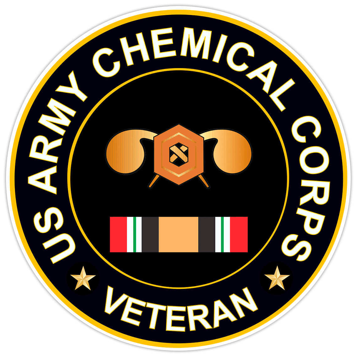 US Army Chemical Corps Veteran Bumper Sticker Military Vinyl Soldier Decal 5"