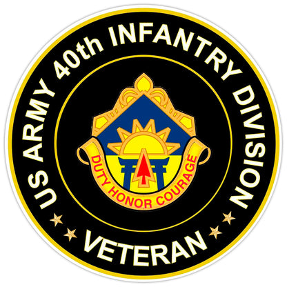 US Army 40th Infantry Division Veteran Bumper Sticker Military Vinyl Decal 5"