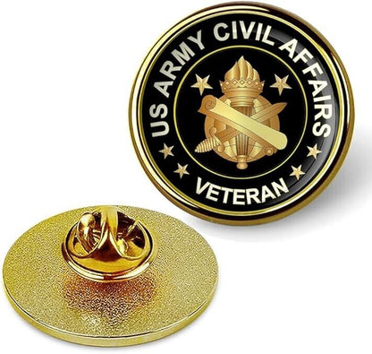 US Army Civil Affairs Veteran Lapel Pin Veteran Tie Suit Shirt Lapel Pin-Gold