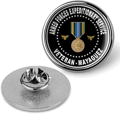 Armed Forces Expeditionary Service Veteran Mayaguez Lapel Pin-Silver