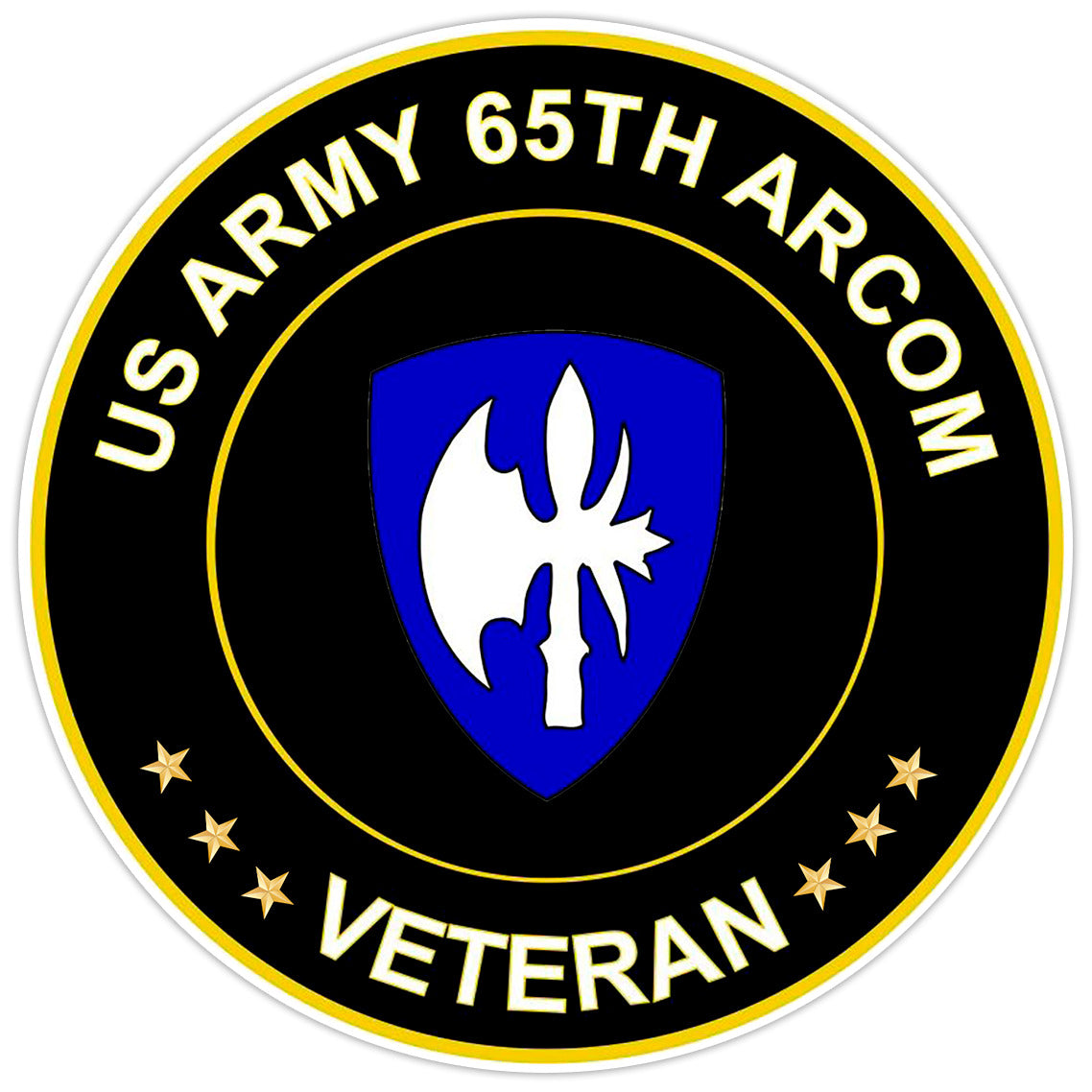 US Army 65th ARCOM Veteran Bumper Sticker Military Vinyl Soldier Decal 5"