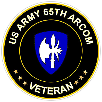 US Army 65th ARCOM Veteran Bumper Sticker Military Vinyl Soldier Decal 5"