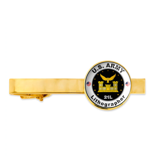 Us Army Lithographer 21L Military Veteran Tie Clip Tie Bar Gift