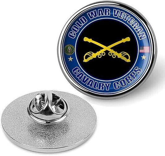 Cold War Veteran Cavalry Corps Tie Suit Shirt Lapel Pin - Silver