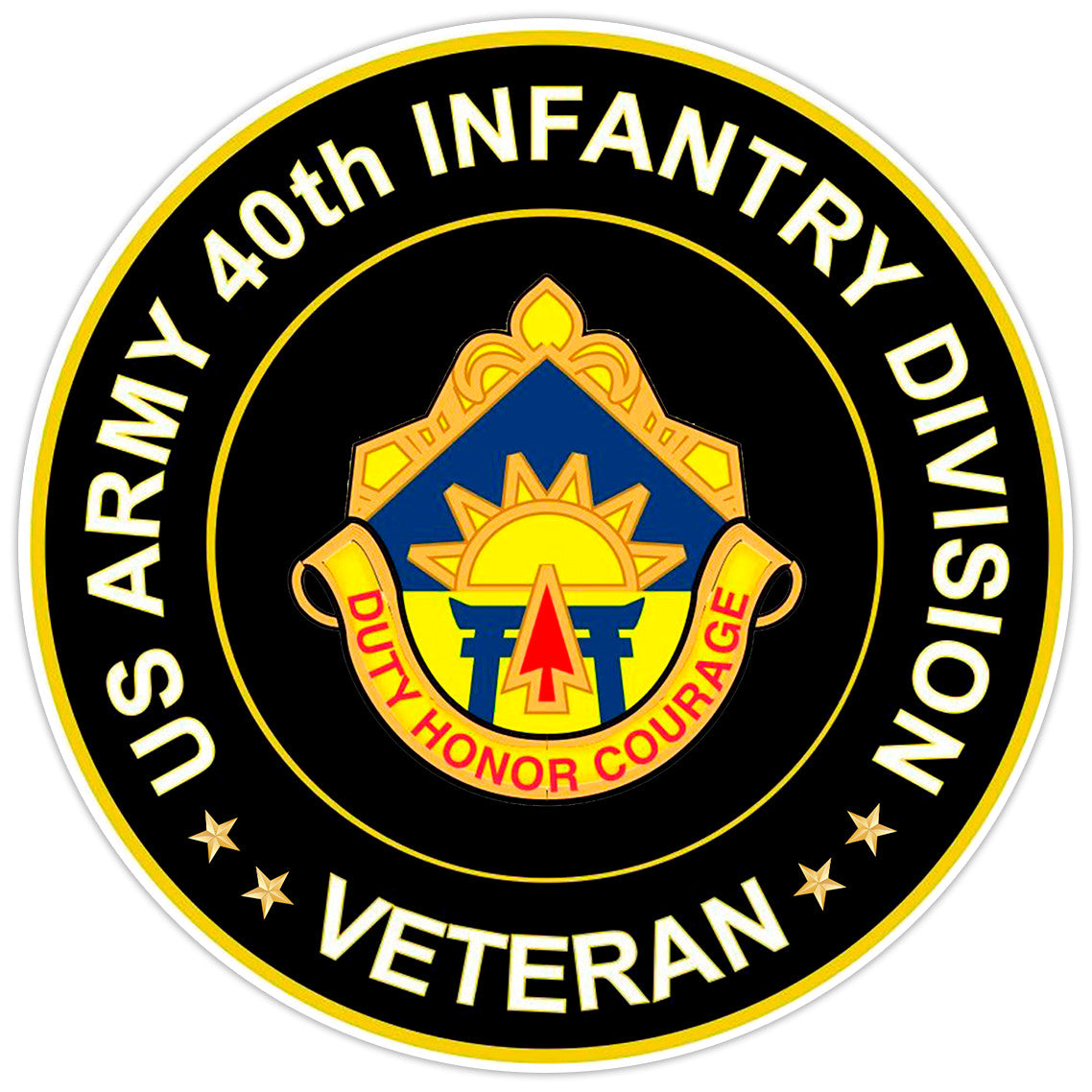 US Army 40th Infantry Division Veteran Bumper Sticker Military Vinyl Decal 5"