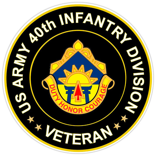 US Army 40th Infantry Division Veteran Bumper Sticker Military Vinyl Decal 5"