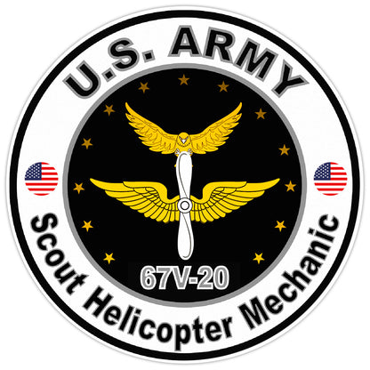 US Army Scout Helicopter Mechanic Bumper Sticker Military Vinyl Decal 5"