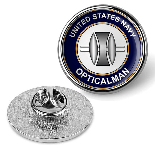 U.S. Navy Opticalman Tie Tac, Hat Pin, Military Emblem Lapel Pin - Silver