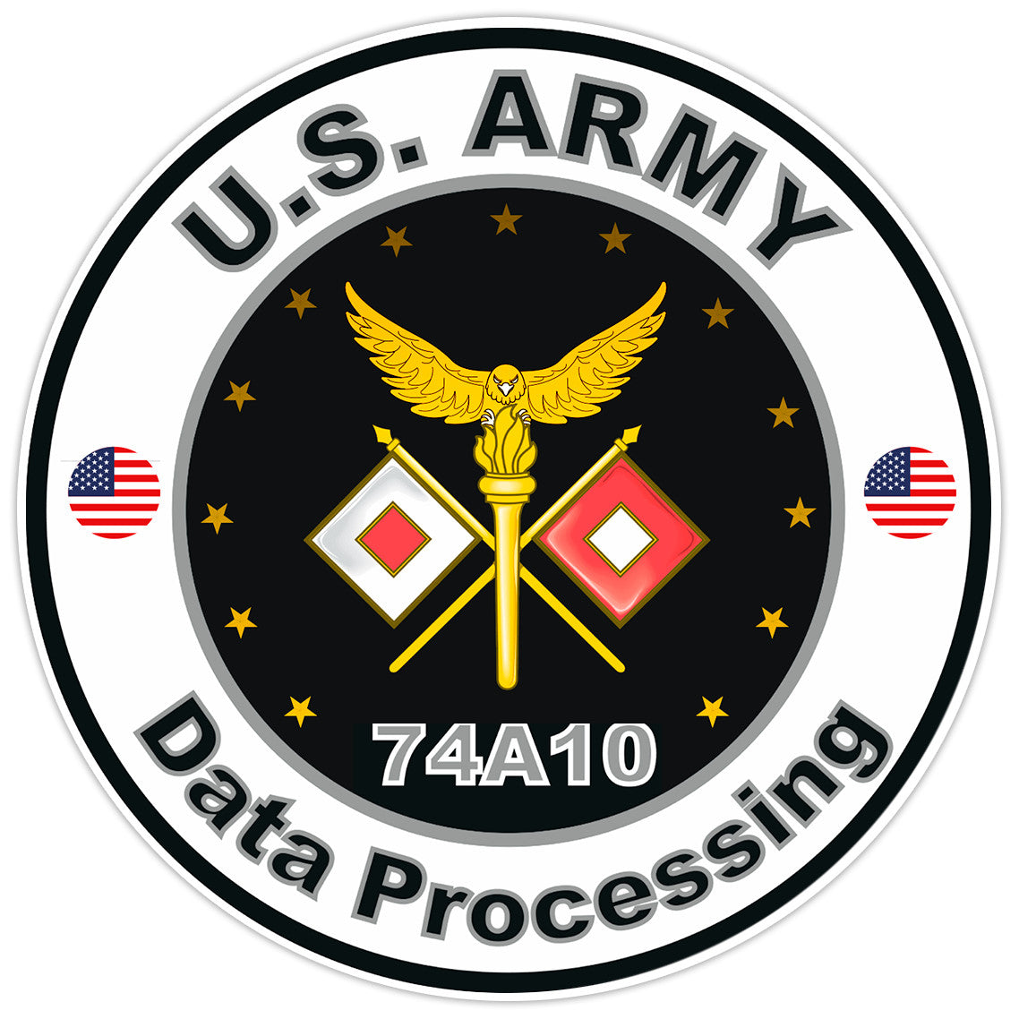 United States Army Data Processing Bumper Sticker Military Soldier Decal 5"