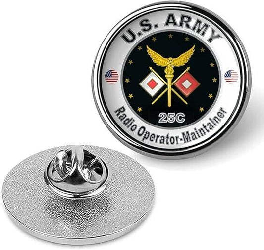 United States Army Radio Operator-Maintainer Tie Suit Shirt Lapel Pin - Silver