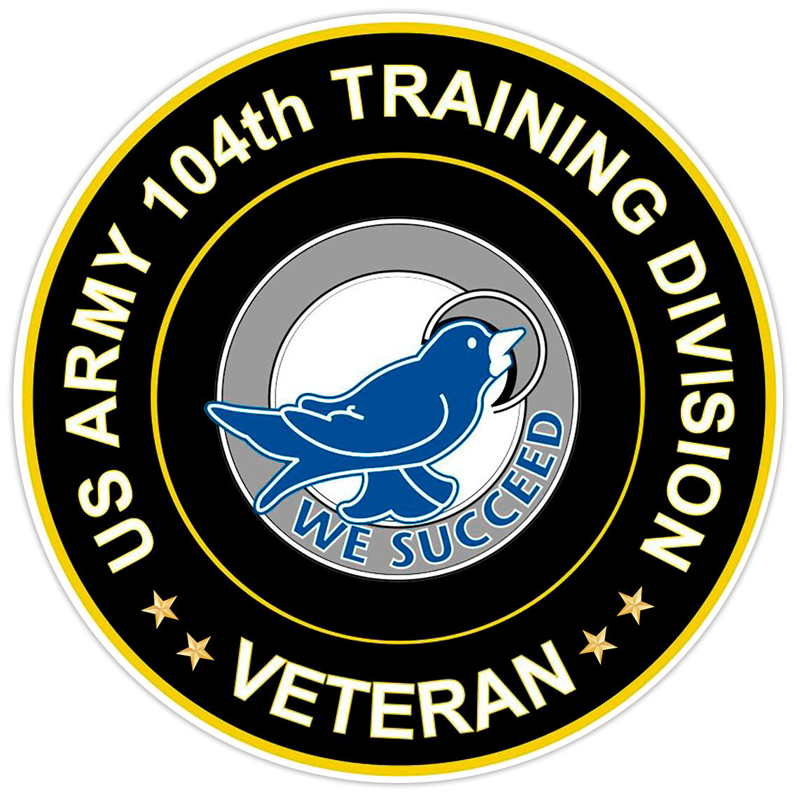 US Army 104th Training Division Veteran Bumper Sticker Military Vinyl Decal 5"
