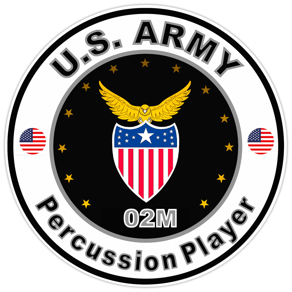 United States Army Percussion Player Bumper Sticker Military Soldier Decal 5"