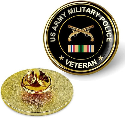 US Army Military Police Veteran Tie Suit Shirt Lapel Pin - Gold