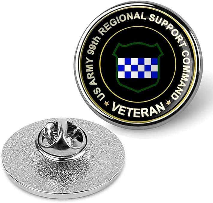 US Army 99th Regional Support Command Veteran Tie Suit Shirt Lapel Pin - Silver