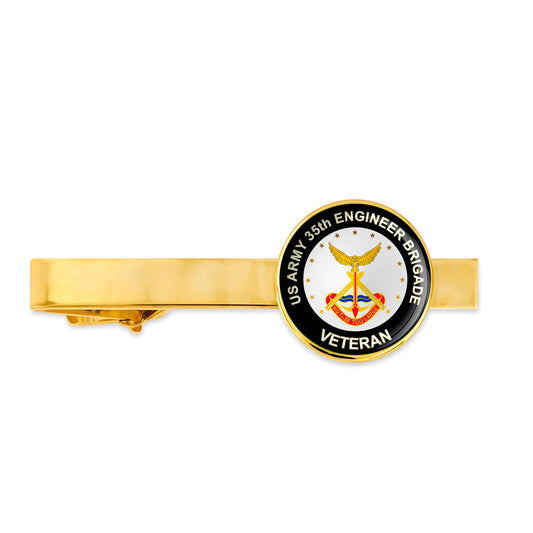 Us Army 35th Engineer Brigade Military Veteran Tie Clip Tie Bar Gift