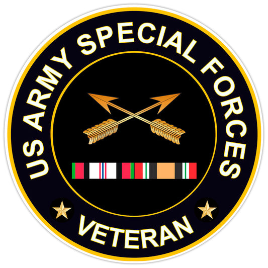 US Army Special Forces Veteran Bumper Sticker Military Vinyl Soldier Decal 5"