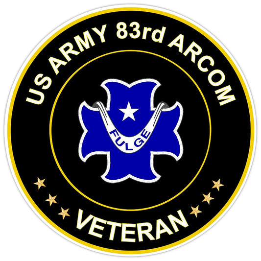 US Army 83rd ARCOM Veteran Bumper Sticker Military Vinyl Decal 5"