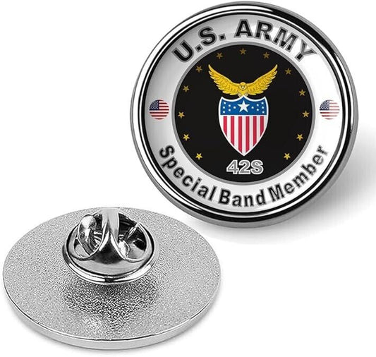 United States Army Special Banda Member Tie Suit Shirt Lapel Pin - Silver