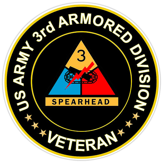 US Army 3rd Armored Division Veteran Bumper Sticker Military Vinyl Decal 5"