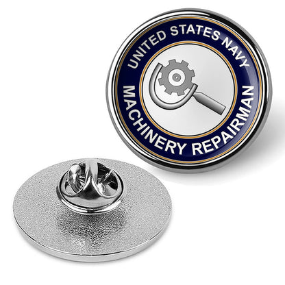 U.S. Navy Machinery Repairman Tie Tac, Hat Pin, Military Lapel Pin - Silver