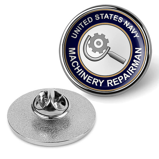 U.S. Navy Machinery Repairman Tie Tac, Hat Pin, Military Lapel Pin - Silver