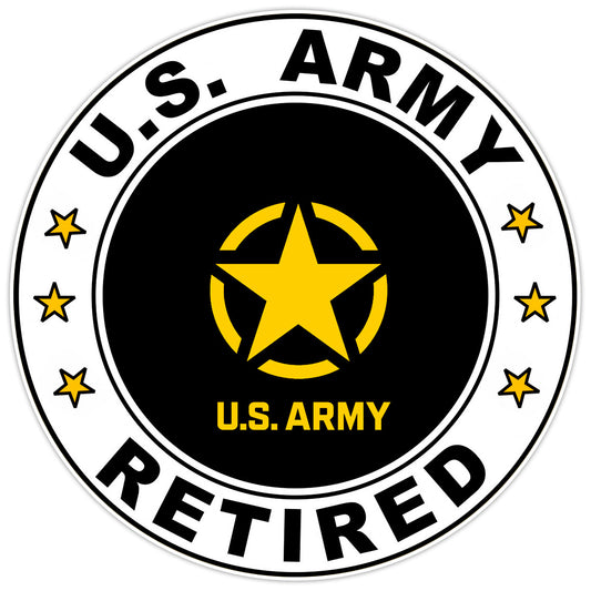 U.S. Army Retired Bumper Sticker Military Vinyl Soldier Decal 5"