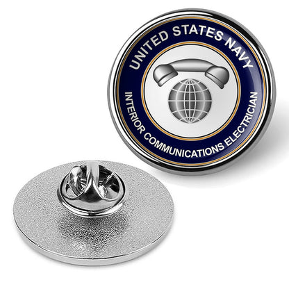 U.S. Navy Interior Communications Electrician Tie Tac, Hat Pin Lapel Pin -Silver