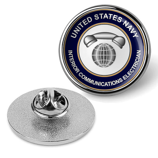 U.S. Navy Interior Communications Electrician Tie Tac, Hat Pin Lapel Pin -Silver