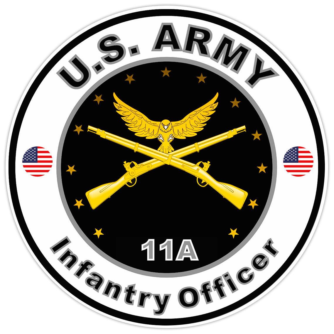 United States Army Infantry Officer Bumper Sticker Military Soldier Decal 5"