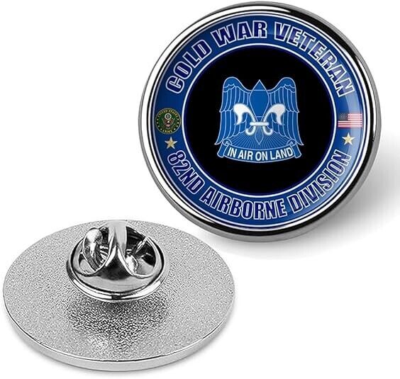 Cold War Veteran 82nd Airborne Division Tie Suit Shirt Lapel Pin - Silver