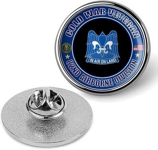 Cold War Veteran 82nd Airborne Division Tie Suit Shirt Lapel Pin - Silver