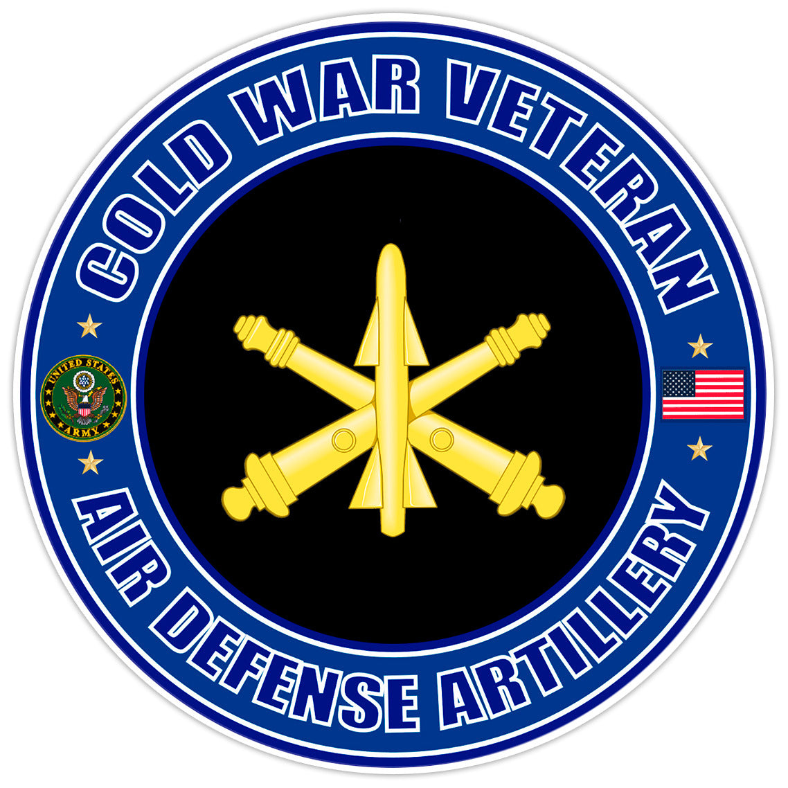 Cold War Veteran Air Defense Artillery Bumper Sticker Military Vinyl Decal 5"