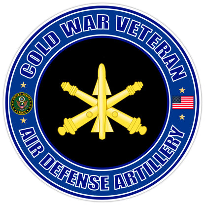 Cold War Veteran Air Defense Artillery Bumper Sticker Military Vinyl Decal 5"
