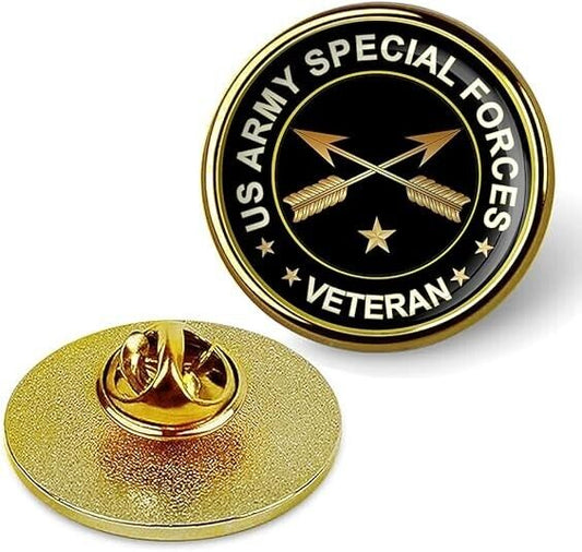 US Army Special Forces Veteran Lapel Pin Veteran Tie Suit Shirt Lapel Pin-Gold