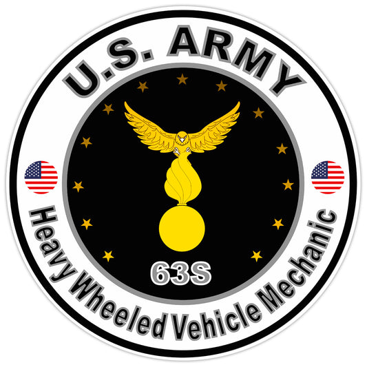US Army Heavy Wheeled Vehicle Mechanic Bumper Sticker Military Vinyl Decal 5"