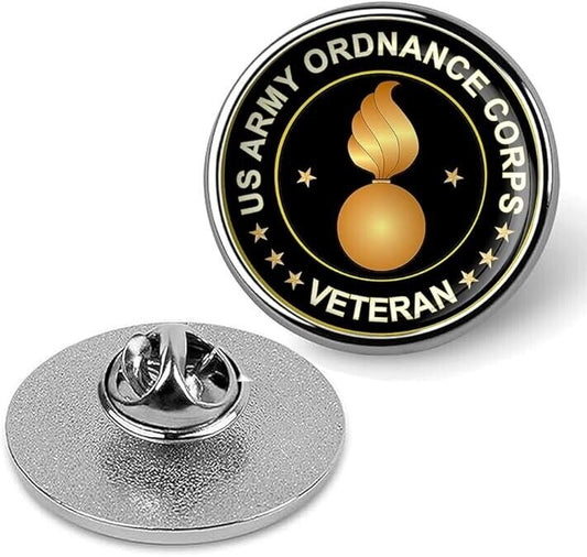 US Army Ordnance Corps Veteran Lapel Pin Veteran Tie Suit Shirt Pinback-Silver