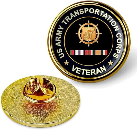 US Army Transportation Corps Veteran Tie Suit Shirt Lapel Pin - Gold