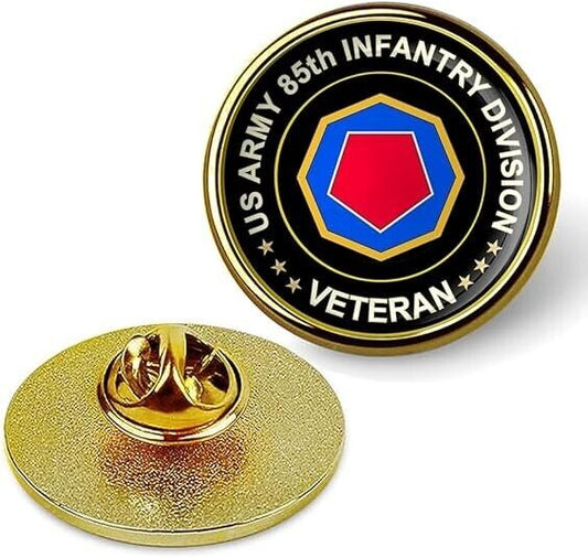US Army 85th Infantry Division Veteran Tie Suit Shirt Lapel Pin - Gold
