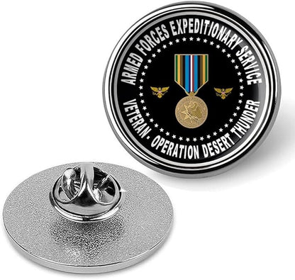 Armed Forces Expeditionary Service Operation Desert Thunder Lapel Pin-Silver