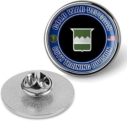 Cold War Veteran 80th Training Division Tie Suit Shirt Lapel Pin - Silver